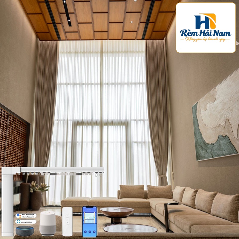 Rèm vải tự động Hàn Quốc Mã Smart | Động cơ rèm AOK AM50