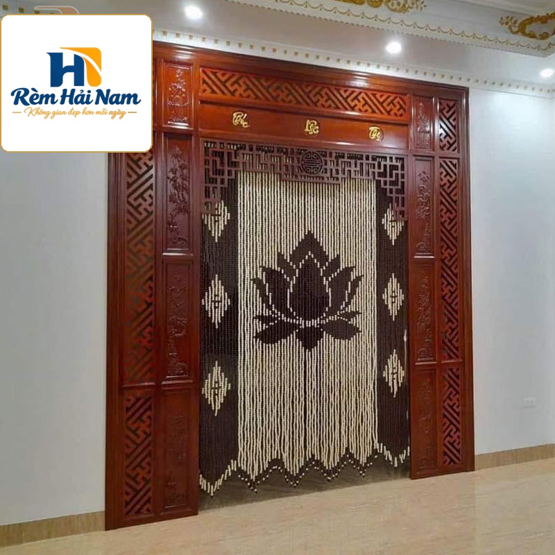 Mành treo phòng thờ bằng hạt gỗ giá rẻ RHG81