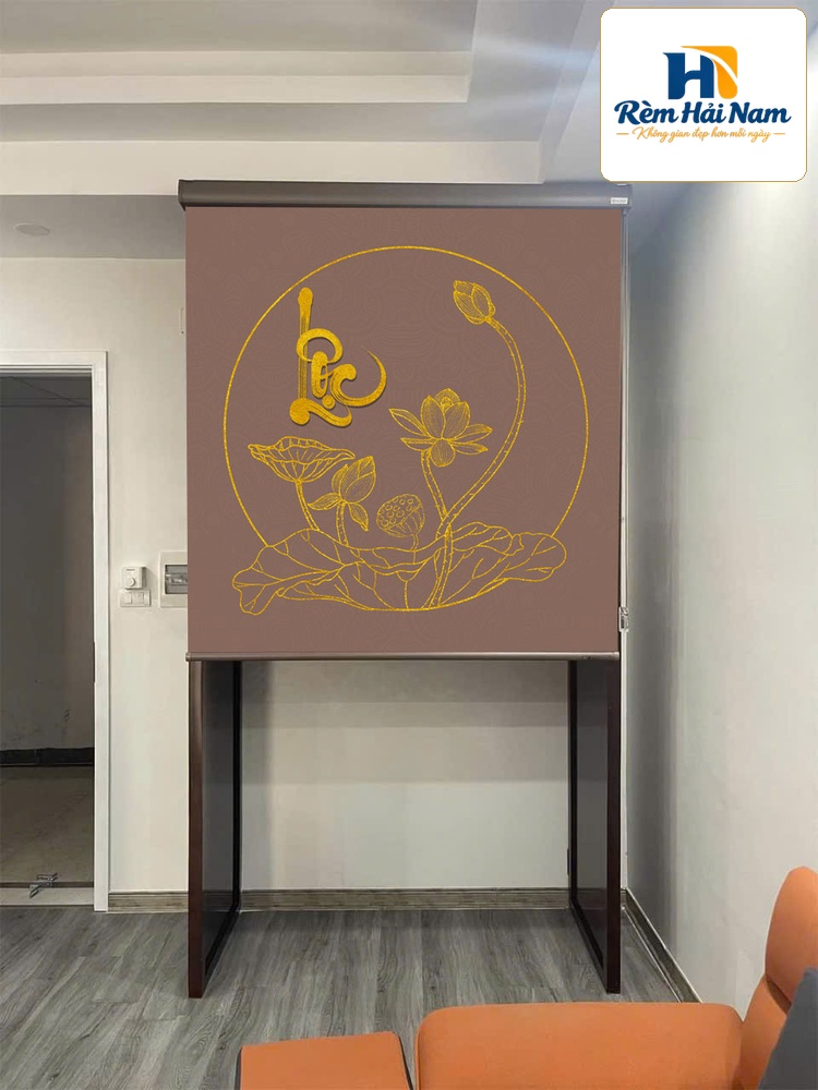 Rèm che ban thờ in họa tiết hoa sen – RCBT2520