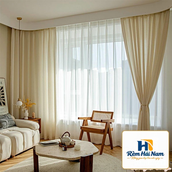 Rèm cửa vải voan giá rẻ trang trí cực đẹp HNV28