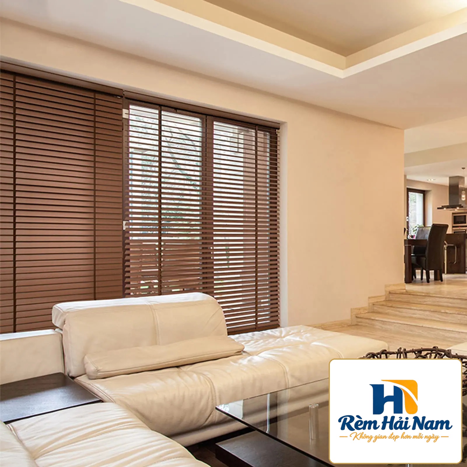 Rèm nhựa giả gỗ hãng Sankaku bản 5cm hệ 2 dây mã SKK315