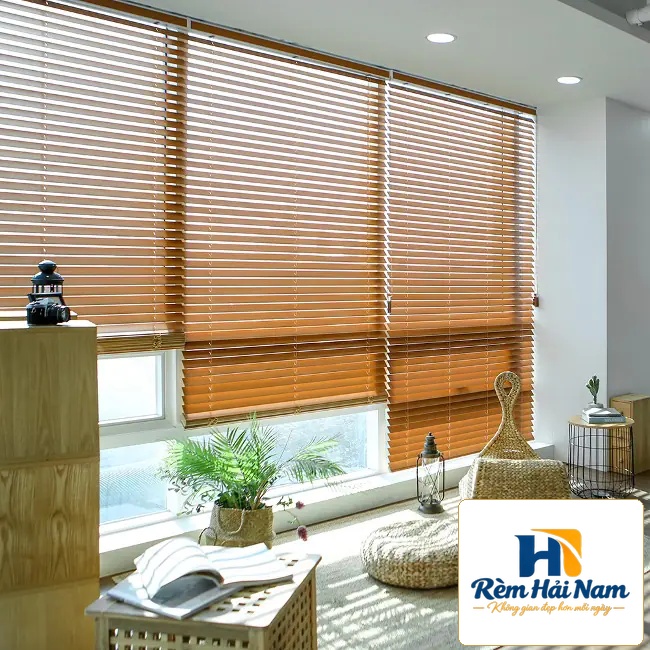 Rèm gỗ tùng trắng bản 5cm hệ 1 dây mã SKK313