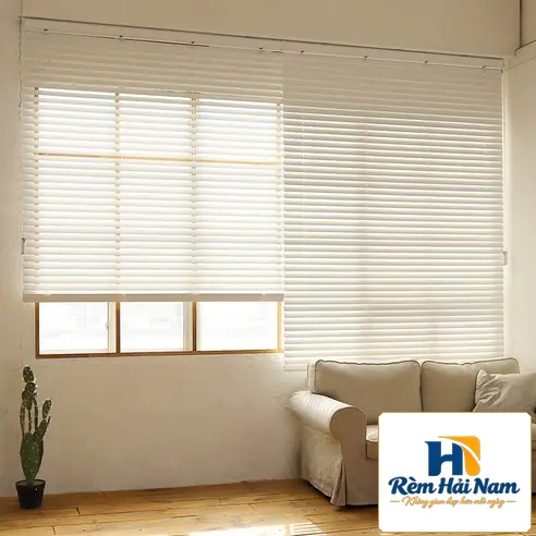 Rèm nhựa giả gỗ bản 5cm hệ 1 dây mã SPVC22