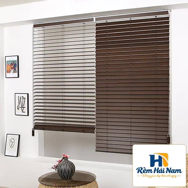 Rèm nhựa giả gỗ bản 5cm hệ 1 dây mã SPVC23