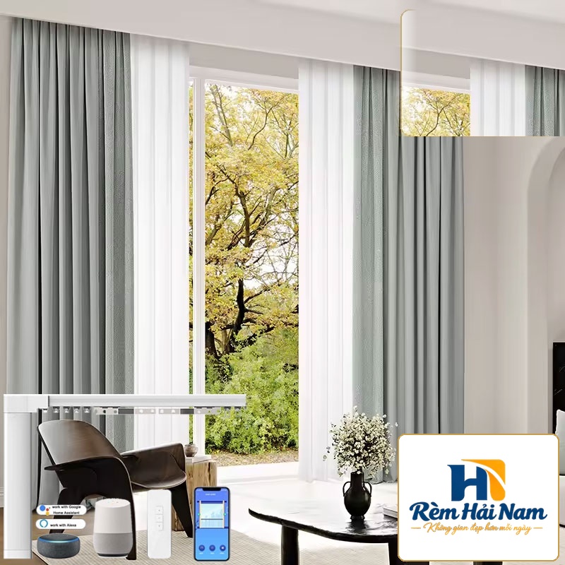 Rèm vải tự động Hàn Quốc Mã Cozy | Động cơ rèm Modero mã MD50UQ1214-W (Wifi)