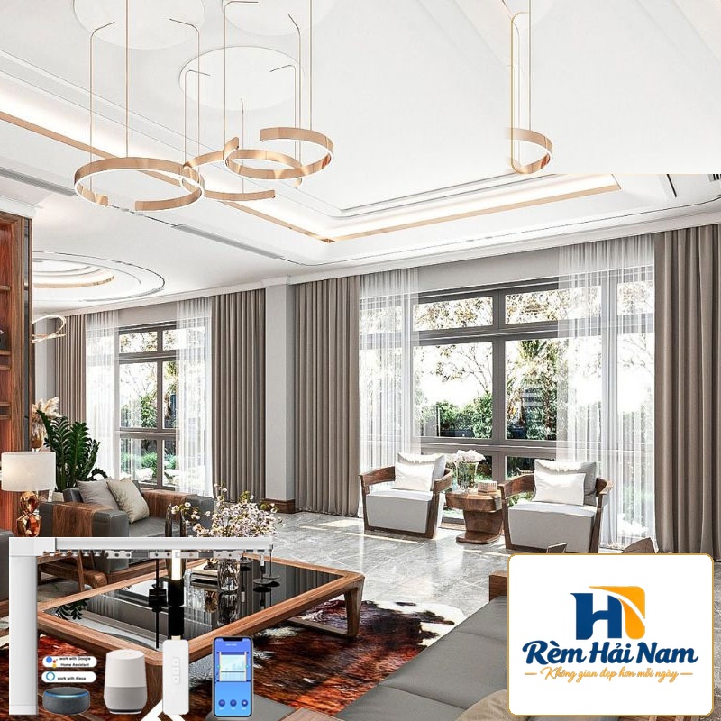 Rèm vải tự động Nhật Bản Mã Cascata | Động cơ rèm Modero mã MD50UQ1214-W (Wifi)